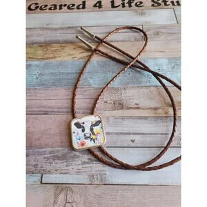 Leather Bolo Tie Concho Necklace Western concho necklace, WOMENS western wear
